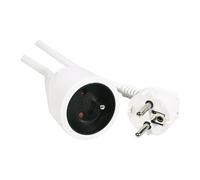 exertis Connect - Rallonge de câble d'alimentation - power CEE 7/7 (M) incliné pour CEE 7/5 (F) droit - 16 A - 5 m - blanc
