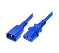 exertis Connect - Rallonge de câble d'alimentation - power IEC 60320 C13 pour IEC 60320 C14 - 10 A - 1.8 m - bleu