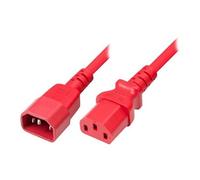 exertis Connect - Rallonge de câble d'alimentation - power IEC 60320 C13 pour IEC 60320 C14 - 10 A - 1.8 m - rouge