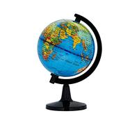 Exerz 10 cm globe terrestre carte en anglais éducatif bureau décoration | Compact bleu sphere noir ABS support countries capitals école maison bureau Cadeau Idéal au quotidien