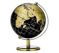 Exerz 14 cm mini globe terrestre noir or carte en anglais Bronze support