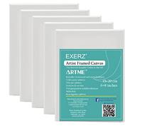 EXERZ 15x20cm Toiles pré-étirées 5 pièces - 1,7cm D'épaisseur Toiles à Peindre Encadrées/ 280GSM/ 100% Coton/Triplement Apprêtée/Sans Acide/Grain Moyen/ - Peinture à Huile/Gouache/Acrylique