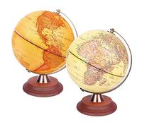 EXERZ 20 cm lumineux Globe Antique terrestre LED bois support