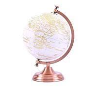 EXERZ 20cm Globe d'or Couleur Métallique - Décoration De Bureau Éducative, Géographique Et Moderne - Arc Et Base En Métal, Revêtus De Couleur Dorée