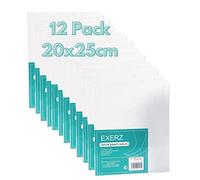 EXERZ 20x25cm Panneaux de toile 12pcs, Cartons entoilés 3mm d'épaisseur, Tableaux en toile à peindre, 280gsm 100% coton/Vierge/Triple apprêt/Sans acide/Grain moyen