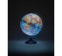 EXERZ 25cm Globe Lumineux sans câble - Carte en Anglais - Carte Physique (Jour) - Globe consellation (Nuit) - Application de réalité augmentée iOS