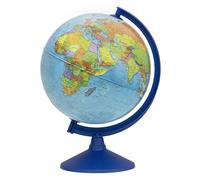 EXERZ 30 cm éducatif globe terrestre avec bleu rotatif support pour enfants | Anglais carte politique avec Countries Capitals Oceans pour maison Classe Idéal au quotidien