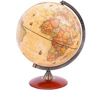 Exerz 30 cm Globe Antique terrestre rotatif vintage couleur moderne carte | socle en bois Large Decorative Bureau Sphere pour étude bureau ographie apprentissage Anglais