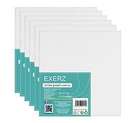 Exerz 30x30cm Panneaux de Toile 6pcs, 3mm Cartons entoilés, Toile à Peindre, 280GSM 100% Coton, Blanche, Triple apprêt, Sans Acide, Grain Moyen,Peinture - Huile/Gouache/Acrylique