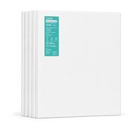 EXERZ 30x30cm Toiles pré-étirées 5 pièces - 1,7cm D'épaisseur Toiles à Peindre Encadrées/ 280GSM/ 100% Coton/Triplement Apprêtée/Sans Acide/Grain Moyen/ - Peinture à Huile/Gouache/Acrylique