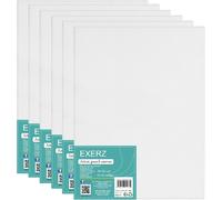 Exerz 30x40cm Panneaux De Toile 6pcs A3, 3mm Cartons Entoilés, Toile À Peindre - 280gsm, 100% Coton, Blanche, Triple Apprêt/Sans Acide/Grain Moyen - Huile Gouache Acrylique