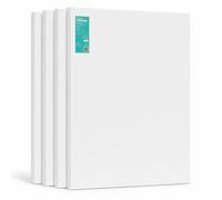 EXERZ 40x50cm Toiles Pré-étirées 4pcs, Toiles à Peindre encadrées, 280GSM / 100% Coton pré-étiré/Vierge/Triplement apprêtée/sans Acide/Grain Moyen / 1,7 cm d'épaisseur