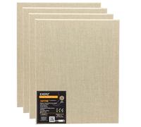 EXERZ 40x50cm Toiles Pré-étirées de Lin 4pcs - 320gsm, Triple apprêt, Sans Acide, Grain Moyen, Pur Lin Écru - Huile et Acrylique