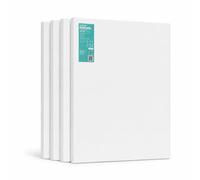 EXERZ 50x60cm Toiles pré-étirées 4 pièces - 1,7cm D'épaisseur Toiles à Peindre Encadrées/ 280GSM/ 100% Coton/Triplement Apprêtée/Sans Acide/Grain Moyen/ - Peinture à Huile/Gouache/Acrylique