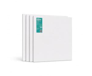 Exerz 60x60cm Toiles pré-étirées 4pcs - 1,7 cm - 100% coton - Triple apprêt - Sans acide - Grain moyen - Peinture acrylique professionnelle - Peinture à l'huile