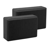 Exerz Briques yoga/Blocs de yoga haute densité 2PK - Briques de mousse de fitness confortables, antidérapantes - Léger et facile à transporter (Noir)