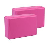 Exerz Briques yoga/Blocs de yoga haute densité 2PK - Briques de mousse de fitness confortables, antidérapantes - Léger et facile à transporter (Rose)