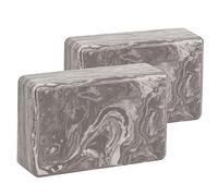 EXERZ Briques Yoga/Blocs de Yoga Haute densité 2PK - Briques de Mousse de Fitness Confortables, antidérapantes - Léger et Facile à Transporter (Marbre)