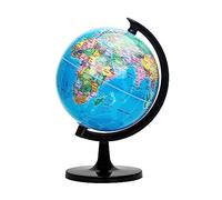 EXERZ Carte politique du monde 25 cm - Globe géographique éducatif - Globe scolaire auto-assemblé - 25 cm de diamètre