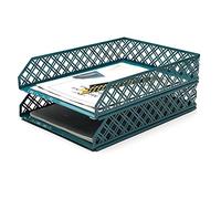 Exerz Corbeilles à courrier 2 pièces/Bacs à Lettres trieur de Papier Empilable/Organisateur de Bureau/Bac de classement - Bureau, école, étude à Domicile