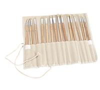 Exerz Ensemble de Pinceaux d’Artiste - Ensemble Premium de 18 Pièces avec Long Manche - Idéal pour Peinture à l’Huile, Acrylique, Corporelle et Plus - Livré avec Étui en Toile Enroulable