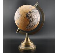 EXERZ Globe antique rose clair avec base en métal, Carte en Anglais (13 cm)