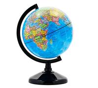 Exerz Globe scolaire de 14 cm - Carte italienne - Éducation du globe terrestre rotatif - Éducatif/géographique - Matériel pédagogique - Carte politique - Diamètre 14 cm