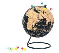 Exerz liège globe 14 cm Pinnable carte en anglais avec Pins noir support