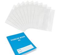 EXERZ Lot de 10 protège-livres A4 - Finition mate, couvertures réglables en polypropylène pour livres et cahiers A4 - Facile à installer avec bande adhésive - Durable - Usage unique