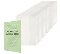 EXERZ Lot de 20 protège-cahiers A5 en polypropylène transparent | Pochette réutilisable pour carnet d'école, protège les pages des éclaboussures et de la saleté