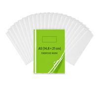 EXERZ Lot de 20 protège-cahiers A5 transparents en polypropylène résistant | Design transparent non adhésif pour une identification facile des livres et une protection quotidienne à l'école