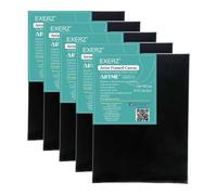 Exerz Lot de 5 toiles encadrées noires de 24x30cm - 1,7 cm - Toile pré-tendue - 100% coton - Peinture acrylique - Peinture à