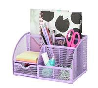 EXERZ métal maille organiseur de bureau 7 compartiments avec tiroir violet