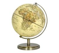 Exerz Mini globe terrestre antique 14 cm - Carte italienne - éducatif/géographique - Arc en métal de 14 cm de diamètre et base bronze vintage