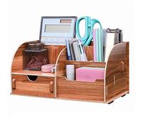 EXERZ Organisateur De Bureau En Bois, Blocs-Notes, Documents Et De Cahiers En Papier, Rangement Stationnaire Bricolage Pour Le Bureau Et La Maison. Multifonctionnel 7 Compartiments