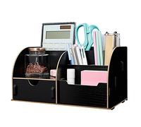 EXERZ Organisateur De Bureau En Bois, Blocs-Notes, Documents Et De Cahiers En Papier, Rangement Stationnaire Bricolage Pour Le Bureau Et La Maison. Multifonctionnel 7 Compartiments