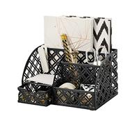 EXERZ Organisateur de Bureau/Papeterie Organizer/Pot à Stylo/Bureau Ranger/Multifonctions Organisateur (Noir)