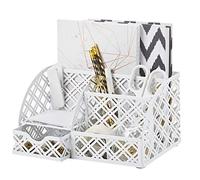 EXERZ organiseur de bureau métal maille Tidy pot 7 compartiments tiroir | Smart rangement pour stylos Notes Clips Stationery Makeup et Small Items sur Busy maison bureau Desks