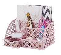 EXERZ Organiseur de bureau/Organiseur de bureau/Porte-stylo/Organisateur multifonction avec 7 compartiments (Rose clair F7)
