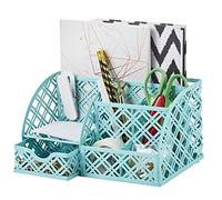 EXERZ Organiseur de bureau/Organiseur de bureau/Porte-stylo/Organisateur multifonction avec 7 compartiments (Turquoise F7)