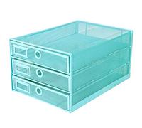Exerz Organiseur maillé 3 tiroirs/Module de Classement/Trieur de Papier/Organiseur Multifonctionnel de Bureau(Turquoise)