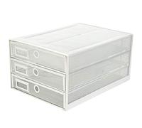 EXERZ Organiseur maillé 3 tiroirs/Module de Classement/Trieur de Papier/Organiseur Multifonctionnel de Bureau (Blanc)