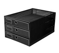 Exerz Organiseur maillé 3 tiroirs/Module de Classement/Trieur de Papier/Organiseur Multifonctionnel de Bureau (Noir)