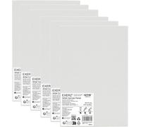 Exerz Panneaux De Toile 10x15cm 6pcs, 3mm Cartons Entoilés En Toile 100% Coton, 280 G/M², Blancs, Triple Apprêt Sans Acide, Grain Moyen - Huile, Gouache Et Acrylique