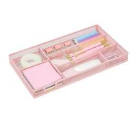 EXERZ Plateau de rangement en maille - Insert de tiroir de bureau en métal avec 6 compartiments - Organiseur de tiroir de bureau empilable pour papeterie, maquillage et accessoires