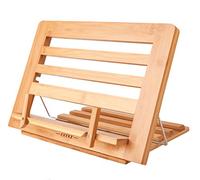 Exerz Support de lecture en bambou/Support de livre de recettes - Qualité supérieure/Ajustable/Idéal pour livres et iPad ou Tablet - 34 x 24 x 2 cm (Bambou)