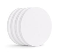 EXERZ Toiles à Peindre encadrées Lot de 4 / Rond/ 30cm diamètre/Toiles pré-étirées/ 280GSM/ 100% Coton pré-étiré/Vierge/Triplement apprêtée/sans Acide/Grain Moyen/ 1,7 cm d'épaisseur