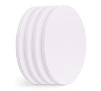 EXERZ Toiles à Peindre encadrées Lot de 4 / Rond/ 30cm diamètre/Toiles pré-étirées/ 280GSM/ 100% Coton pré-étiré/Vierge/Triplement apprêtée/sans Acide/Grain Moyen/ 1,7 cm d'épaisseur