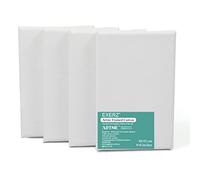 EXERZ Toiles à Peindre encadrées/Toiles pré-étirées 280GSM/ 100% Coton pré-étiré/Vierge/Triplement apprêtée/sans Acide/Grain Moyen / 1,7 cm d'épaisseur (10x15cm-4pcs)