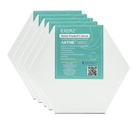 Exerz toiles tendues hexagonales 5pcs 30 x 26 cm/15 cm longueur latérale /1,7 cm, 280g/m², 100% coton, triple apprêt, sans acide, grain moyen - acrylique et à l'huile
